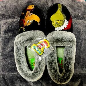Dr. Seuss Grinch and Max Black Slippers